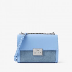 Charles Keith Chain Flap Shoulder Bag Denim Blue